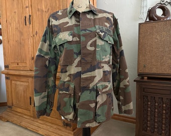 Vintage 60s Camo Jungle Jacket US Military USMC Slant Pocket