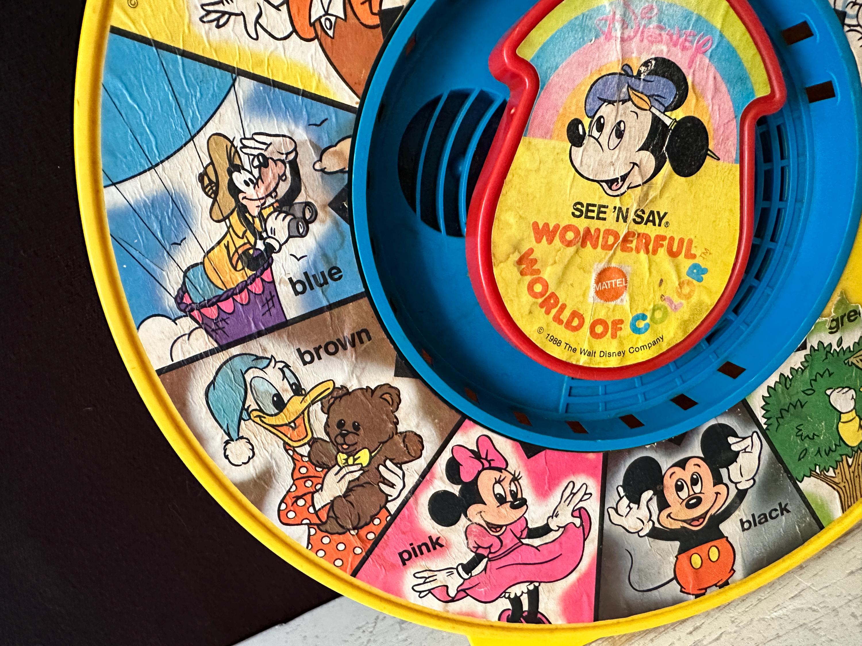 Disney's World of English 知育玩具 1988 Mattel Disney See 'N Say “wonderful World of Color