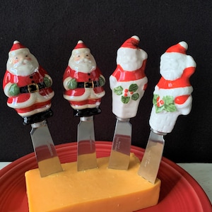 Santa Ceramic Cheese Spreaders - Sold in Sets of 2