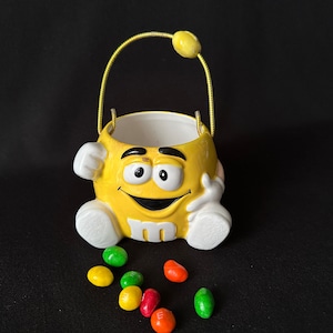 M&M GALERIE Yellow Ceramic Candy Jar with Handle