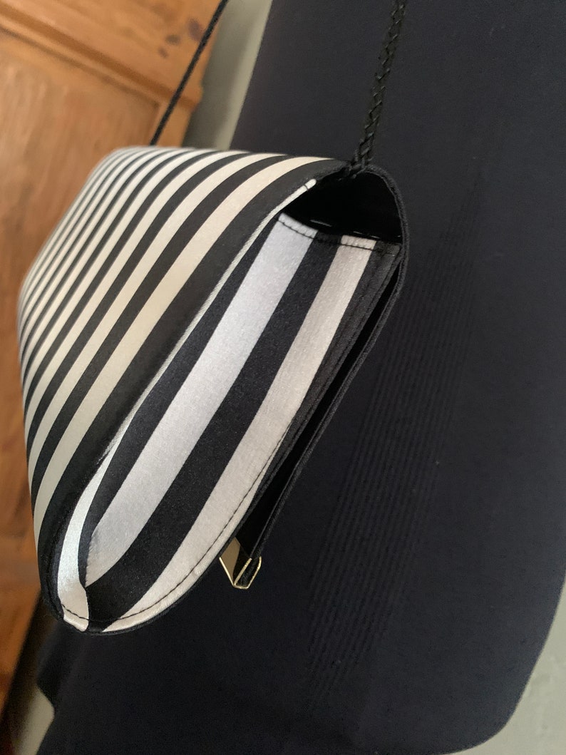 KATE LANDRY Bold Black /& Ivory Structured Clutch \u2013 Never Carried