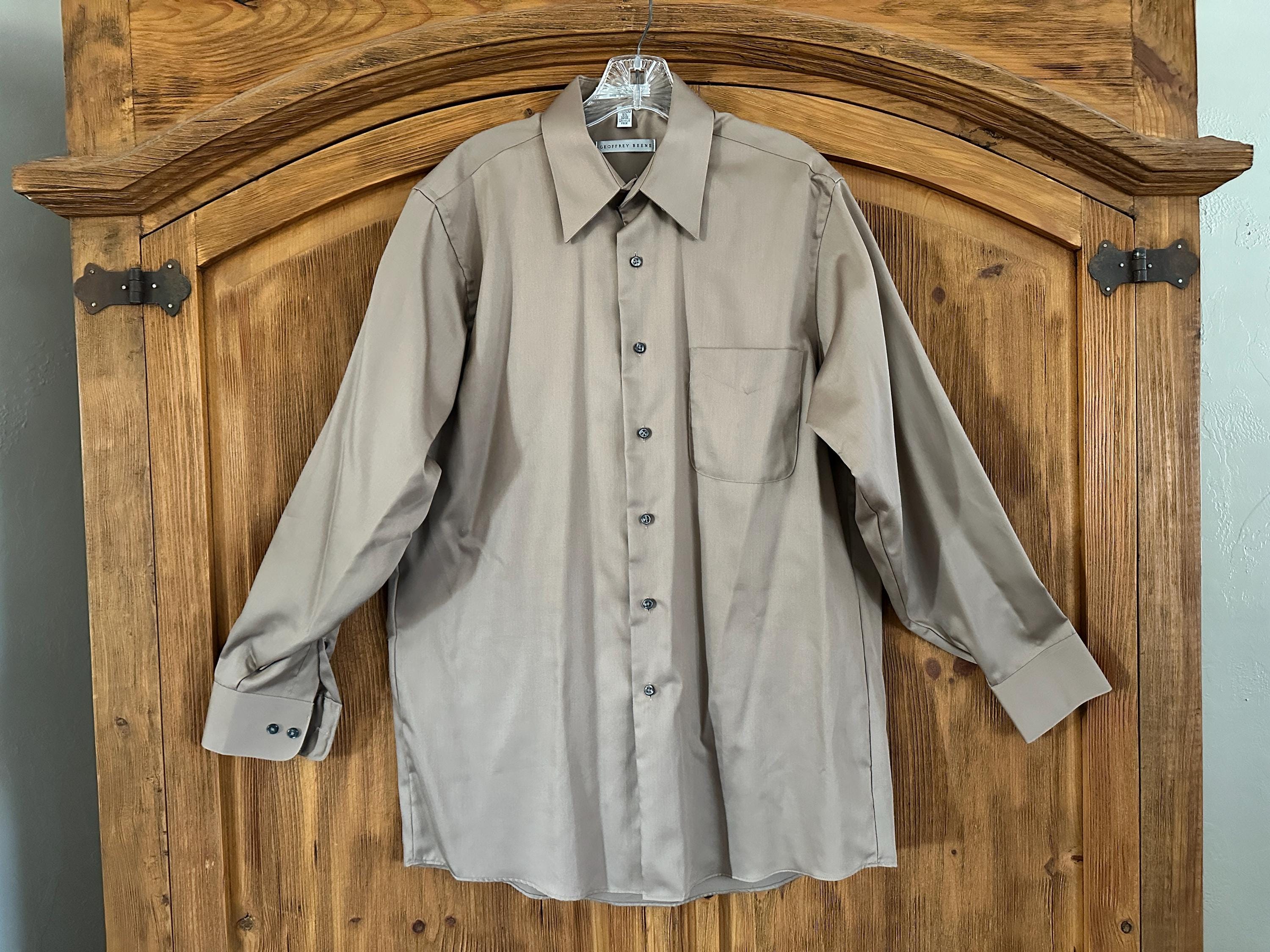 GEOFFREY BEENE Sateen Long Sleeve Collared Shirt - Chestnut Brown GEOFFREY BEENE Sateen Long Sleeve Collared Shirt - Chestnut Brown