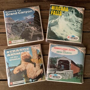 VIEW MASTER Sets – Sold Separately: Grand Canyon, Niagara Falls, PA Dutch and Amish Country and Strange Animals of the World