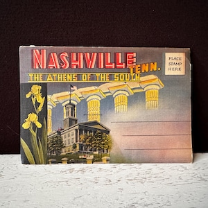 Nassville, Tenn. Ausklappbare Souvenir Postkarte „Das Athen des Südens“.