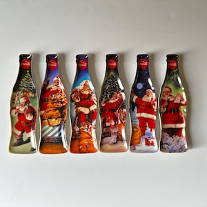 1999 FRANKLIN MINT Christmas Coca-Cola Bottle-Shaped Plates - Sold Separately