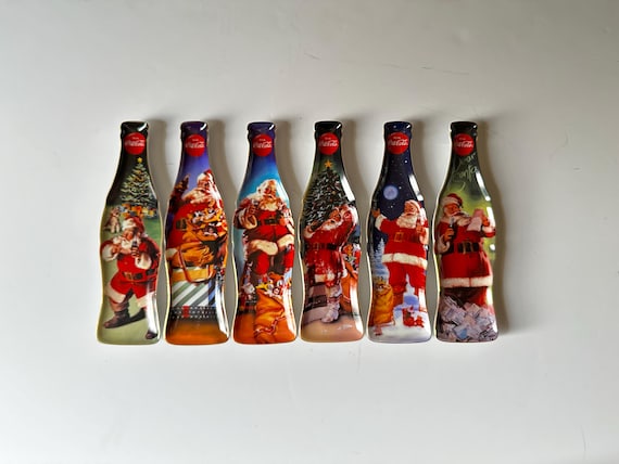 1999 FRANKLIN MINT Christmas Coca-cola Bottle-shaped Plates - Sold
