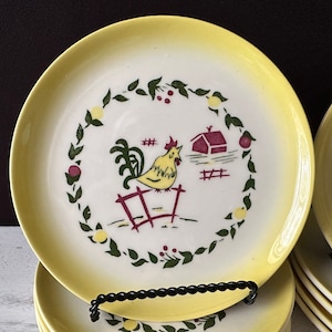6.5&quot; Bread/Dessert Plates CALIFORNIA FARMHOUSE YELLOW By Brock 1950s - Sold Separately