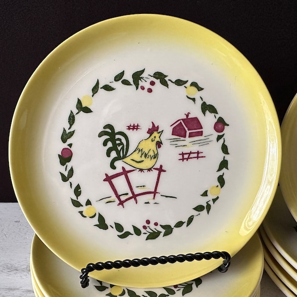 6.5" Bread/Dessert Plates CALIFORNIA FARMHOUSE YELLOW By Brock 1950s - Sold Separately