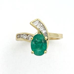1.67 Carats Colombian Emerald Diamond Ring, Unique Engagement Ring, Anniversary Gift for Her, Emerald Jewelry