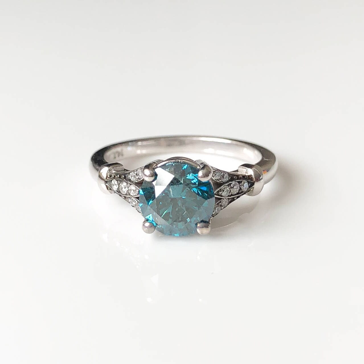 Blue Diamond Engagement Ring Conflict Free Diamond mermaid | Etsy