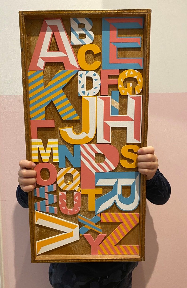 Original Alphabet Wooden Letter Wall Art. Spray Paint Graffiti Etsy