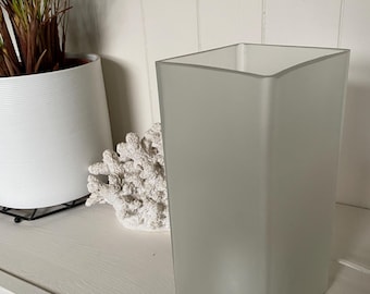 Vintage IKEA Grono Minimalist Modern Frosted Glass Rectangular Square Bedside Lamp Light Decor