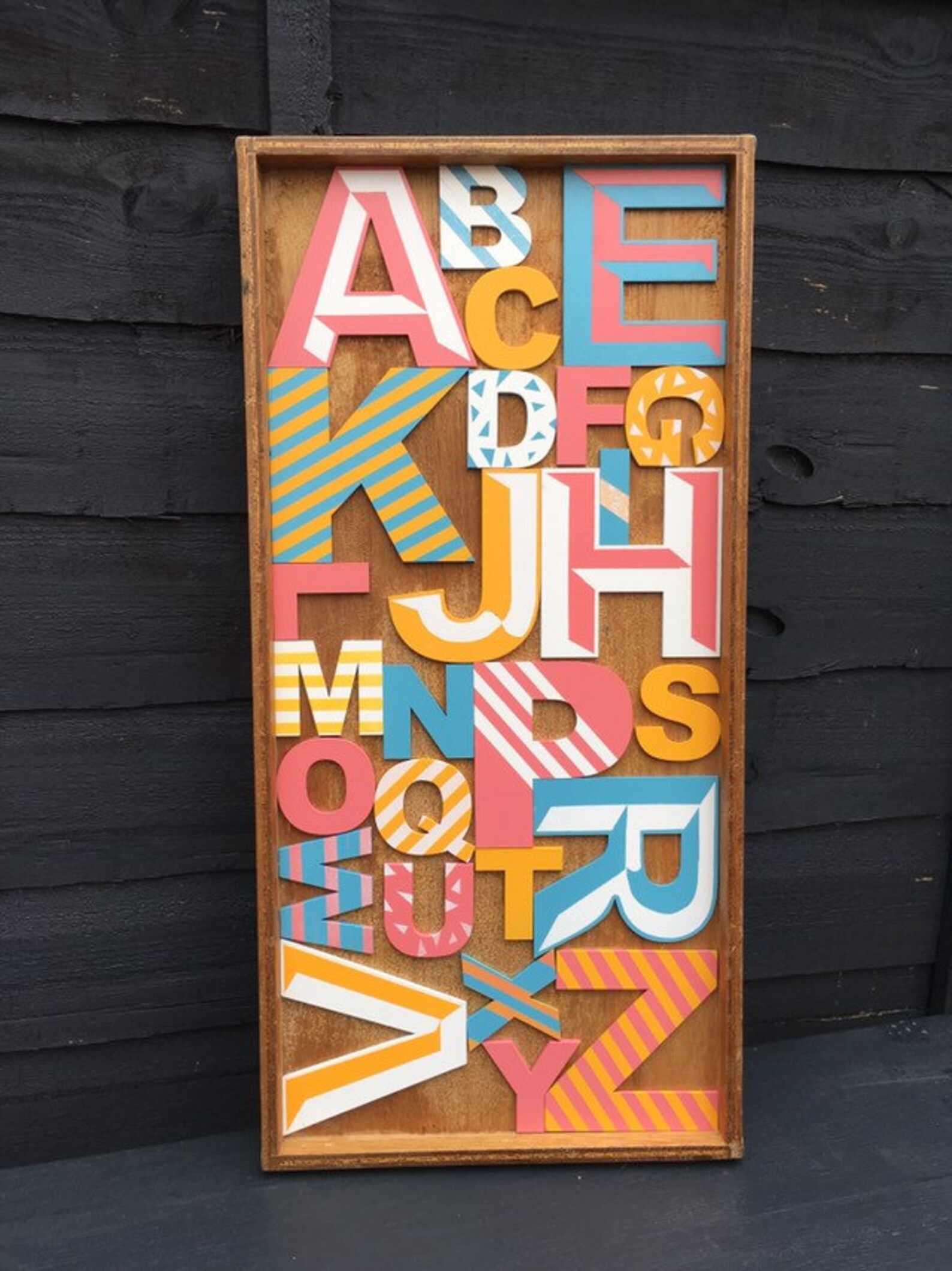 Original Alphabet Wooden Letter Wall Art. Spray Paint Graffiti Etsy