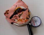 Womens purse, Bird, Frame mini pouch, Makeup purse, Small clasp coin bag, Key wallet girl, Lipstick holder, Christmas gift for her, Holiday