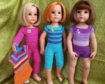 Crochet Pattern Doll Clothes Jumpsuit for Doll 18" FDF pattern