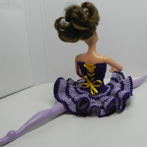 Crochet pattern for Ballerina dress for 12-inch doll, crochet doll clothes for fashion dolls afbeelding 2