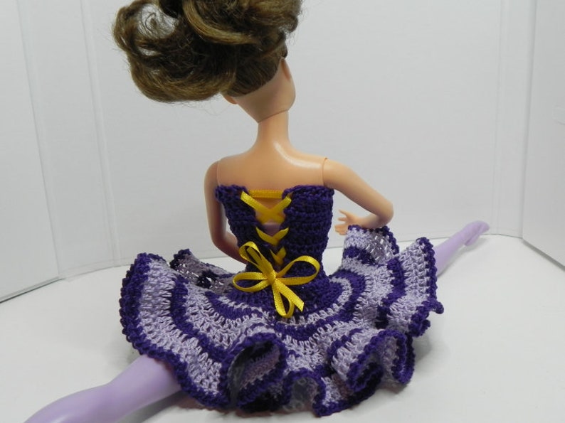 Crochet pattern for Ballerina dress for 12-inch doll, crochet doll clothes for fashion dolls afbeelding 4