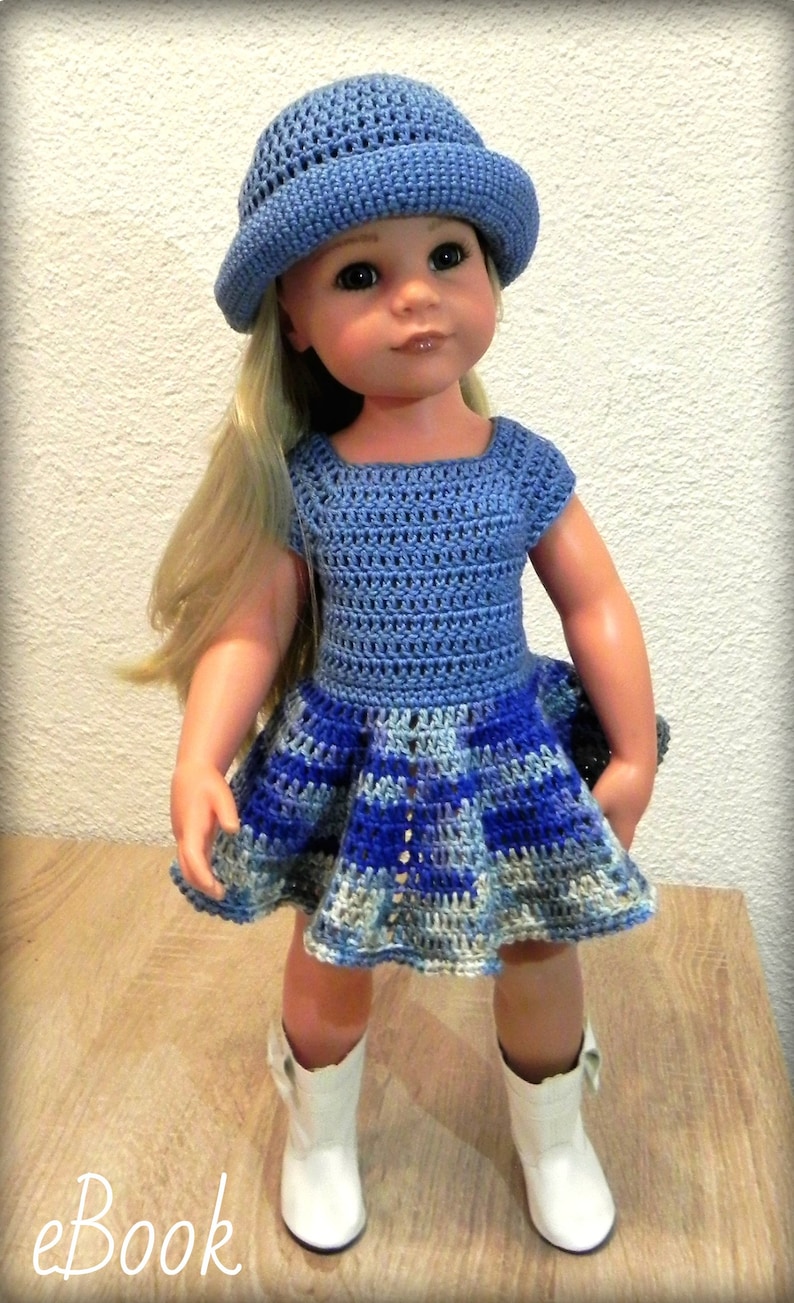 Crochet Pattern dolloutfit for 18inch dolls crocheted dress PDF
