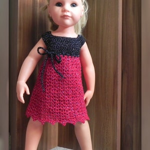 Häkelanleitung Puppenkleid Glamour für Puppen 45-50 cm Puppenkleidung häkeln Kleid Mütze für Puppen Puppenmütze Bild 4