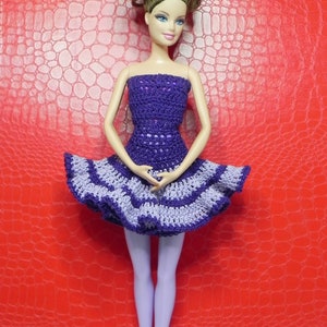 Crochet pattern for Ballerina dress for 12-inch doll, crochet doll clothes for fashion dolls afbeelding 5