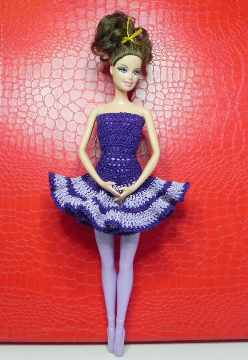 Crochet pattern for Ballerina dress for 12-inch doll, crochet doll clothes for fashion dolls afbeelding 5