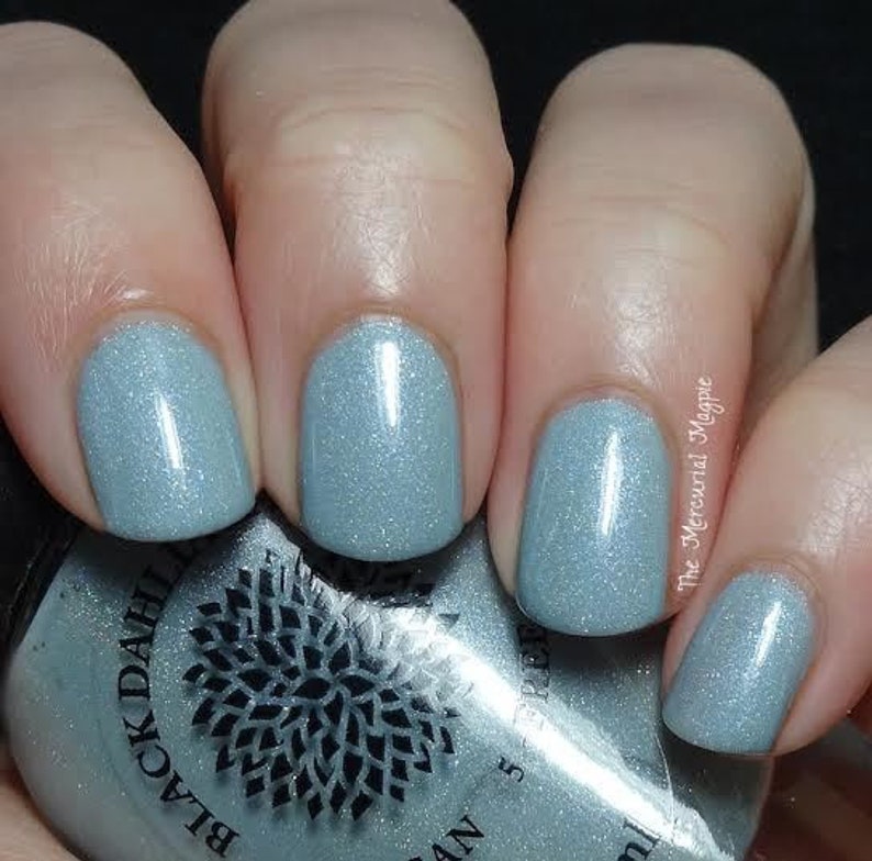Light Baby Blue Nail Polish with Glitter & Shimmer by Black | Etsy