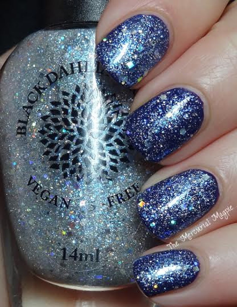 Silver Holo Glitter Top Coat Nail Polish by Black Dahlia Etsy