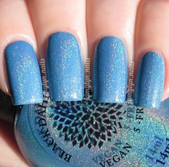 Cornflower Blue Holo Nail Polish by Black Dahlia Lacquer Etsy