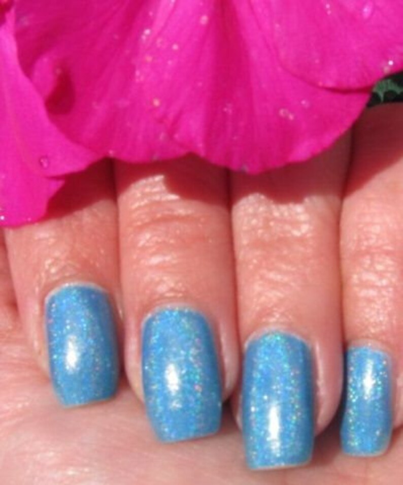 Cornflower Blue Holo Nail Polish by Black Dahlia Lacquer Etsy