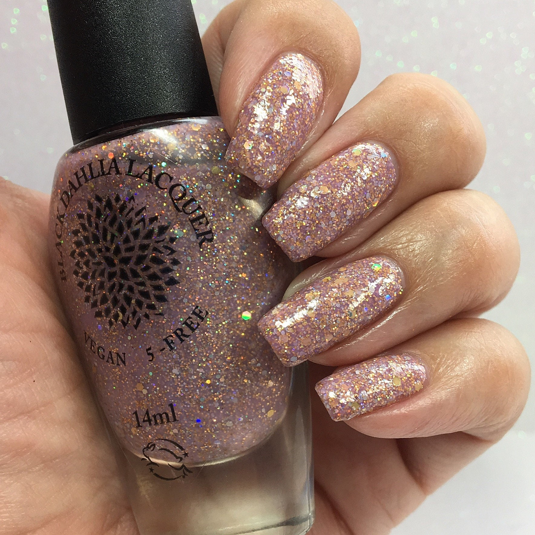 Rose Gold Glitter Nail Polish With Silver & Gold Chunky Etsy UK