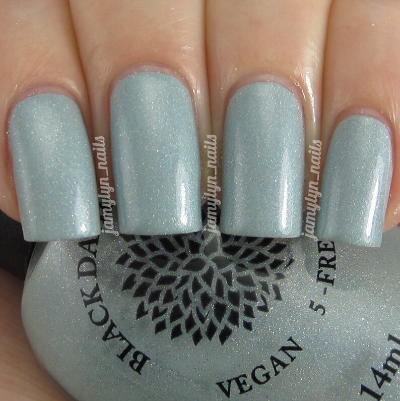 Light Baby Blue Nail Polish with Glitter & Shimmer by Black | Etsy