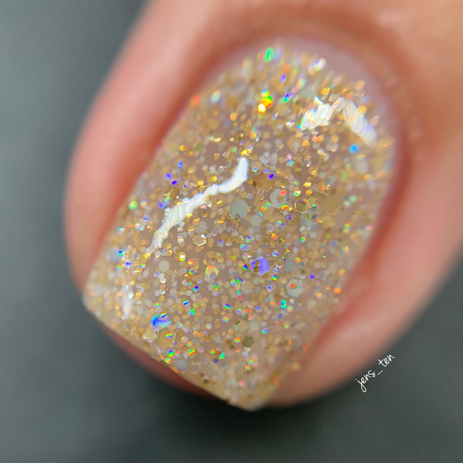 Rose Gold Glitter Nail Polish With Silver & Gold Chunky Etsy