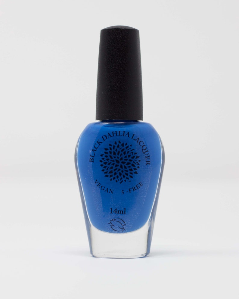 Bright Blue Creme Nail Polish Black Dahlia Lacquer Blue Etsy