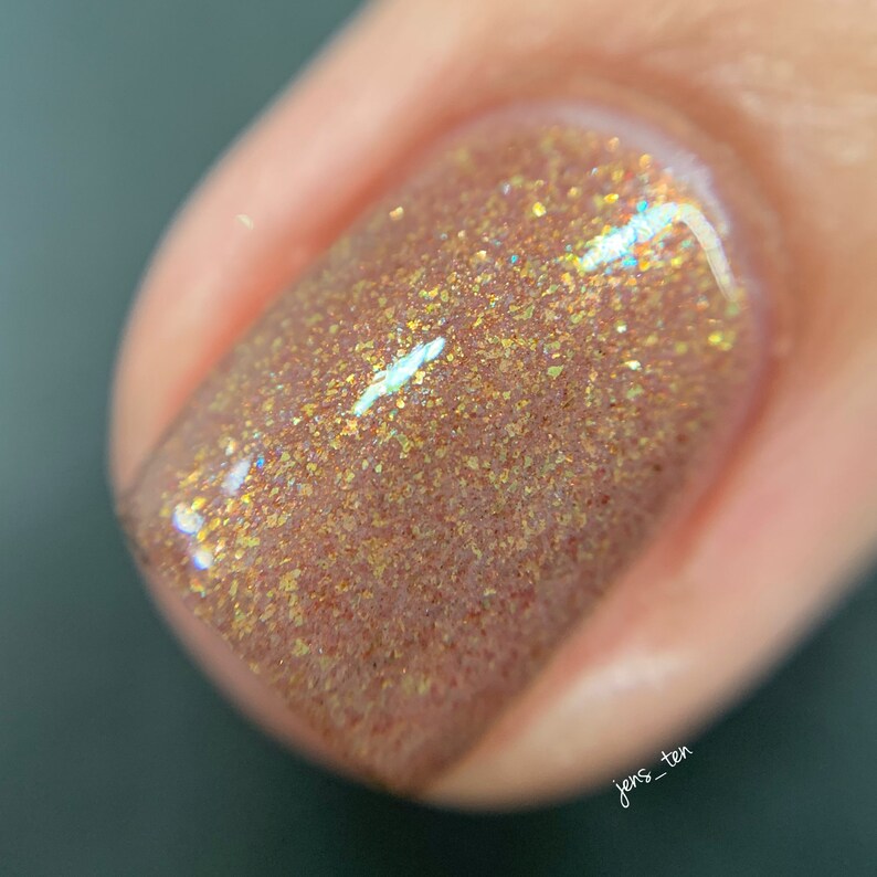 Molten Copper Chrome Nail Polish With Flakies & Shifting Etsy