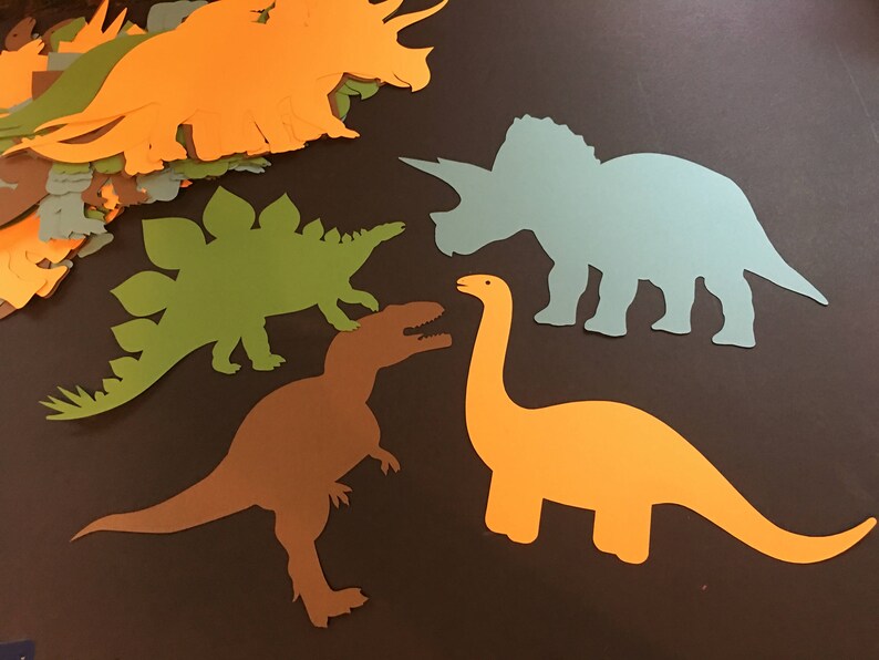 Large Dinosaur Die Cut Outs From Card Stock Jurrasic Party Etsy