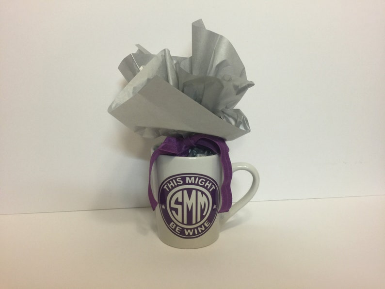This Might Be Wine Monogram Coffee Mug Decal