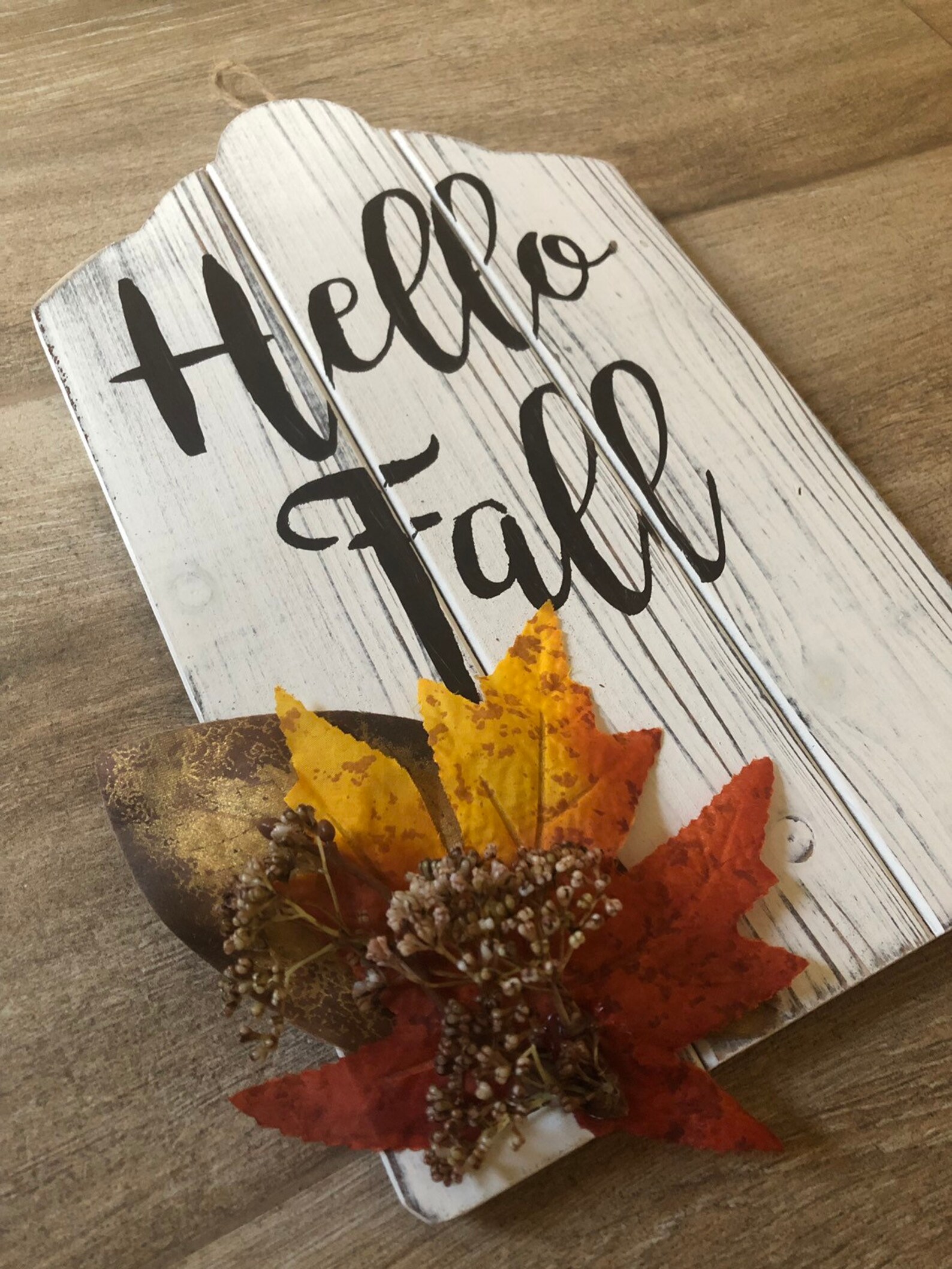 Hello Fall Door Hanger Cute Fall Door Sign Fall Sign With Etsy