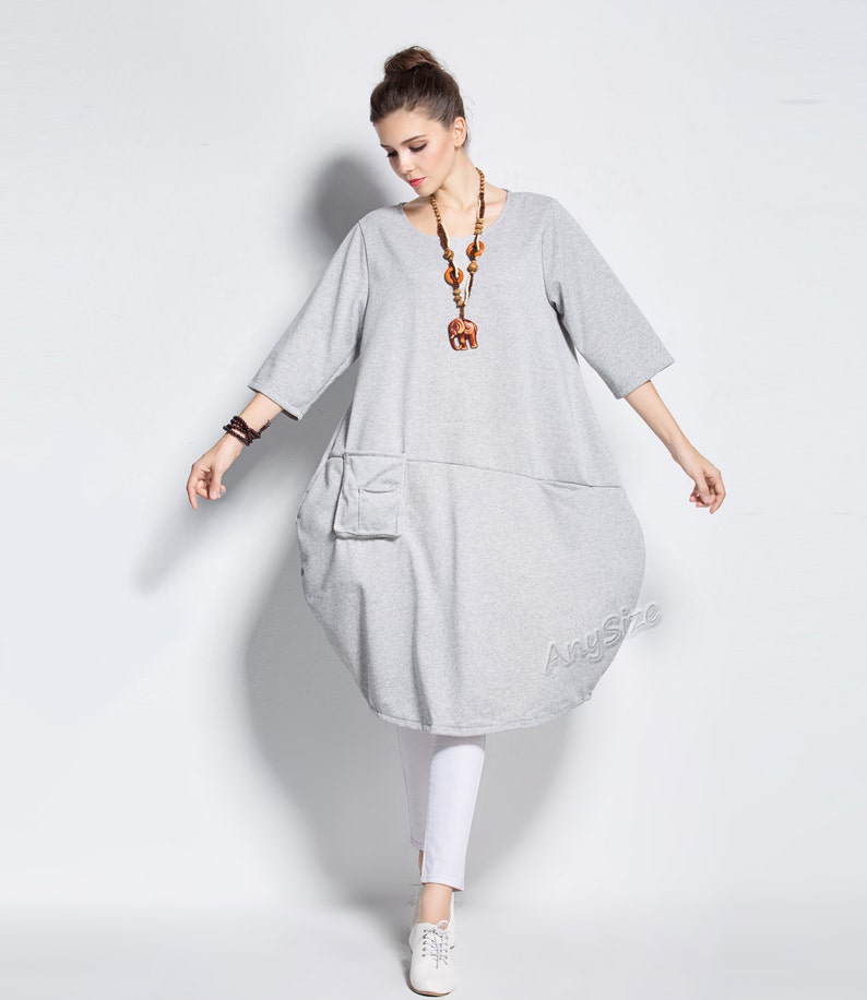 Anysize Lantern style cotton dress with deep heel pocket | Etsy