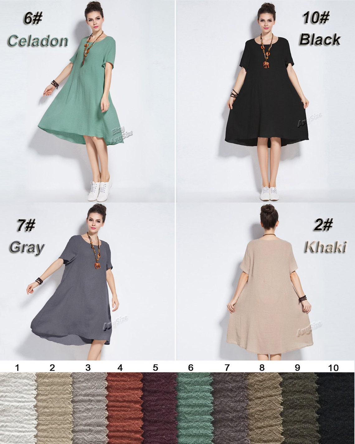 Anysize linen&cotton Summer Dress plus size dress plus size Etsy