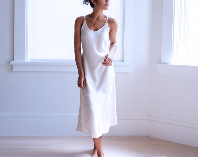 Anysize custom 100% linen sleeveless loose dress with side pockets v neck spring summer plus size dress plus size clothing F58DL