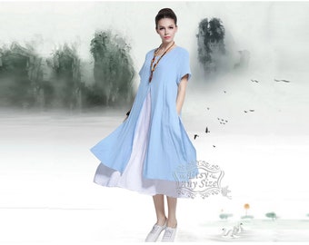 Anysize spring summer fall winter soft linen cotton dress plus size clothing custom special link
