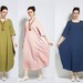 Anysize lantern style with side pockets soft linen cotton loose dress spring summer fall plus size dress plus size clothing F153A
