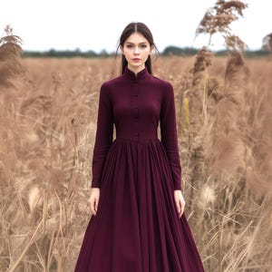 Vestido de lino y algodón suave personalizado en cualquier talla grande con botones funcionales y bolsillos laterales, ropa de primavera y otoño en tallas grandes F880E