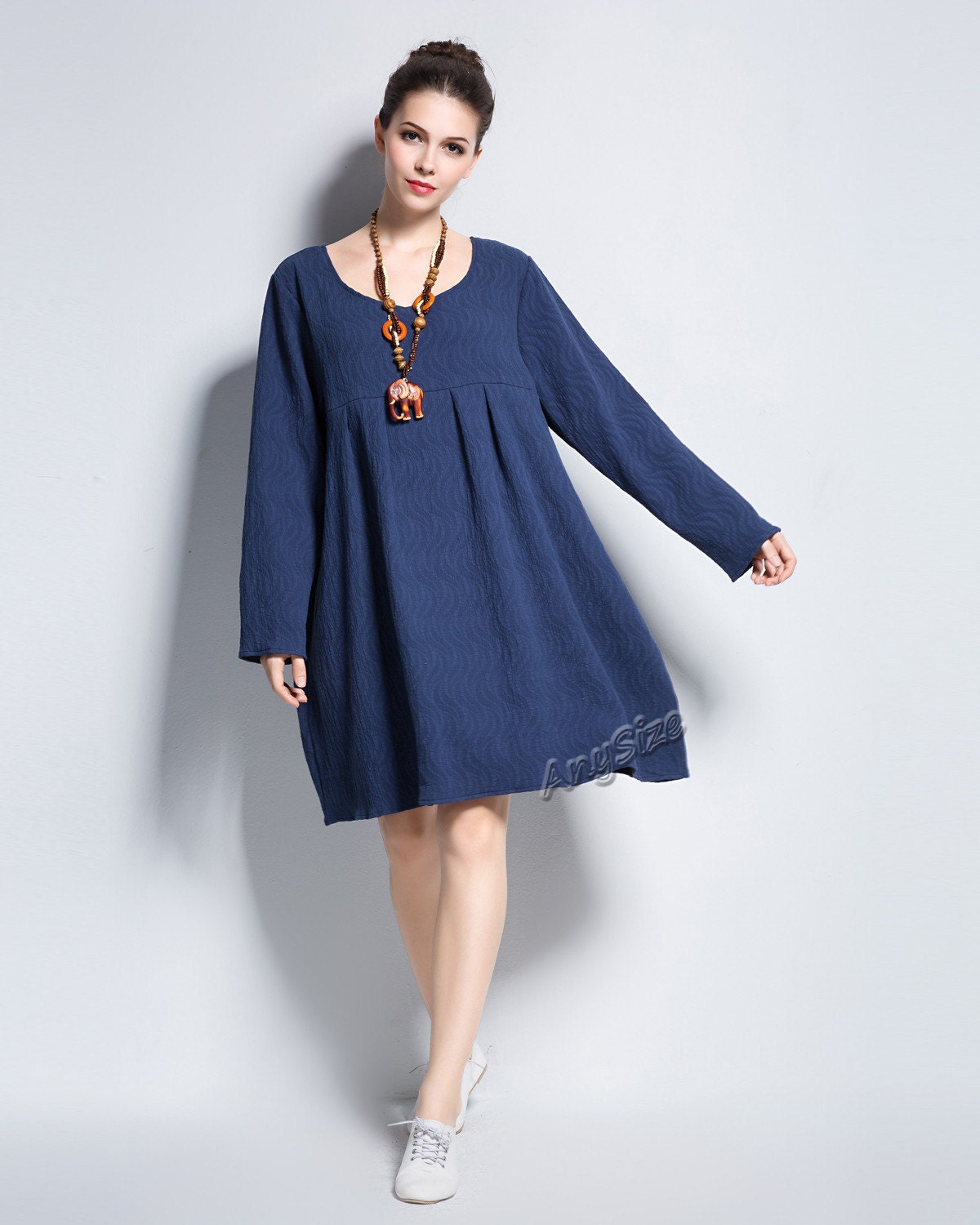 Anysize ripple jacquard soft cotton dress plus size dress plus | Etsy