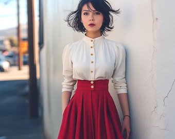 Anysize custom soft linen cotton tops long sleeves shirt retro spring fall casual blouse plus size tops plus size clothing F762E