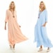 Anysize with side pockets soft linen cotton loose dress spring summer maxi plus size dress plus size clothing F147A 
