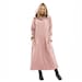 Anysize Pink 2.5lbs hoodie tunic maxi dress loose hem women's fall winter warm dress plus size dress plus size clothing F7A 