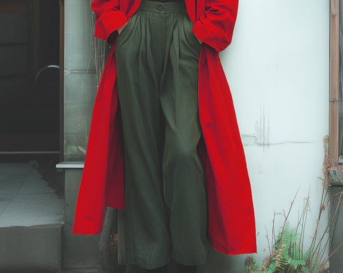 Anysize custom soft linen cotton pants with side pockets elastic waist spring fall plus size trousers loose plus size clothing F941E