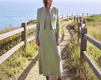 Anysize Custom 100% Linen Short Jacket Casual Tops Spring Summer Plus Size Jacket PlusSize Clothing F96TL