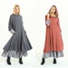 Anysize hooded with pockets double-layer 4lbs linen cotton A-line dress fall winter dress plus size dress plus size clothing 4lbs F158A